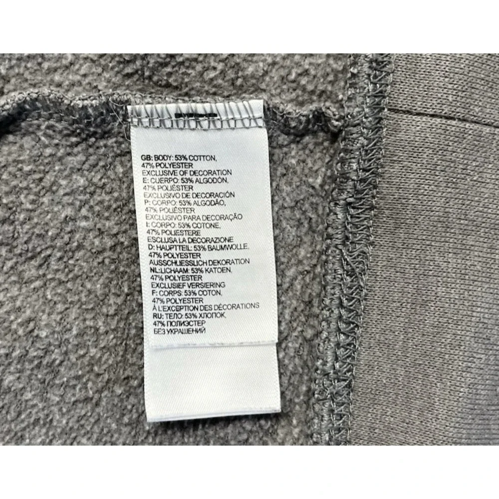 The North Face Hooded Men XL Gray Fleece Graphic Box Logo Sweatshirt Outdoor